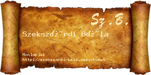 Szekszárdi Béla névjegykártya